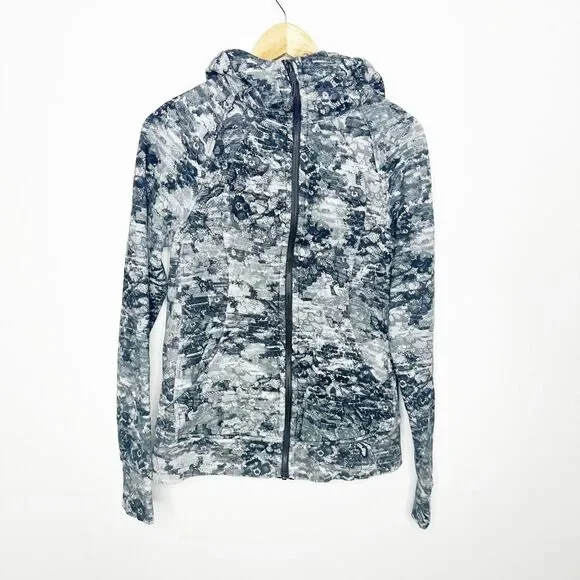 Lululemon Scuba Hoodie womens 10 Light Cotton Fleece Masked Lace Starlight Black - Picture 2 of 5